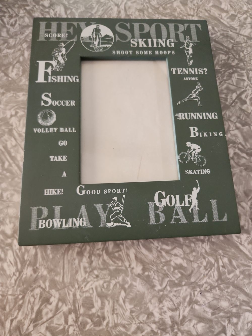 Source Unknown Green Sports Collage Picture Frame with White Typography